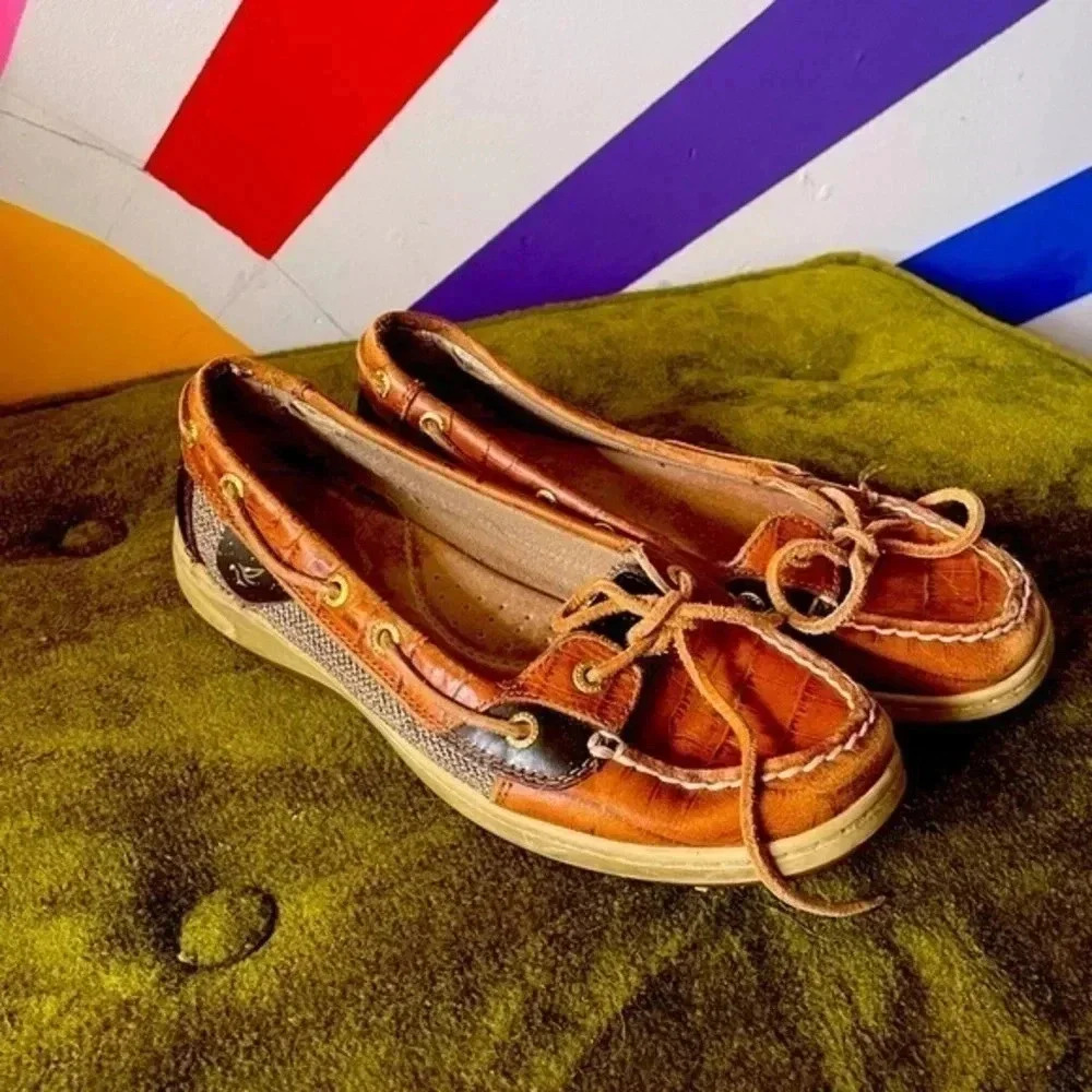 Leather‎ Sperry Top Sider Boat Shoes Loafers Size 7 GUC!